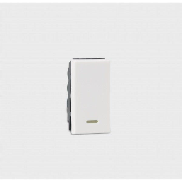 Legrand Arteor - 1-Way Switch With Indicator Middle Module Red LED Supplied 6 AX - 230 V~ 1 Module(White)
