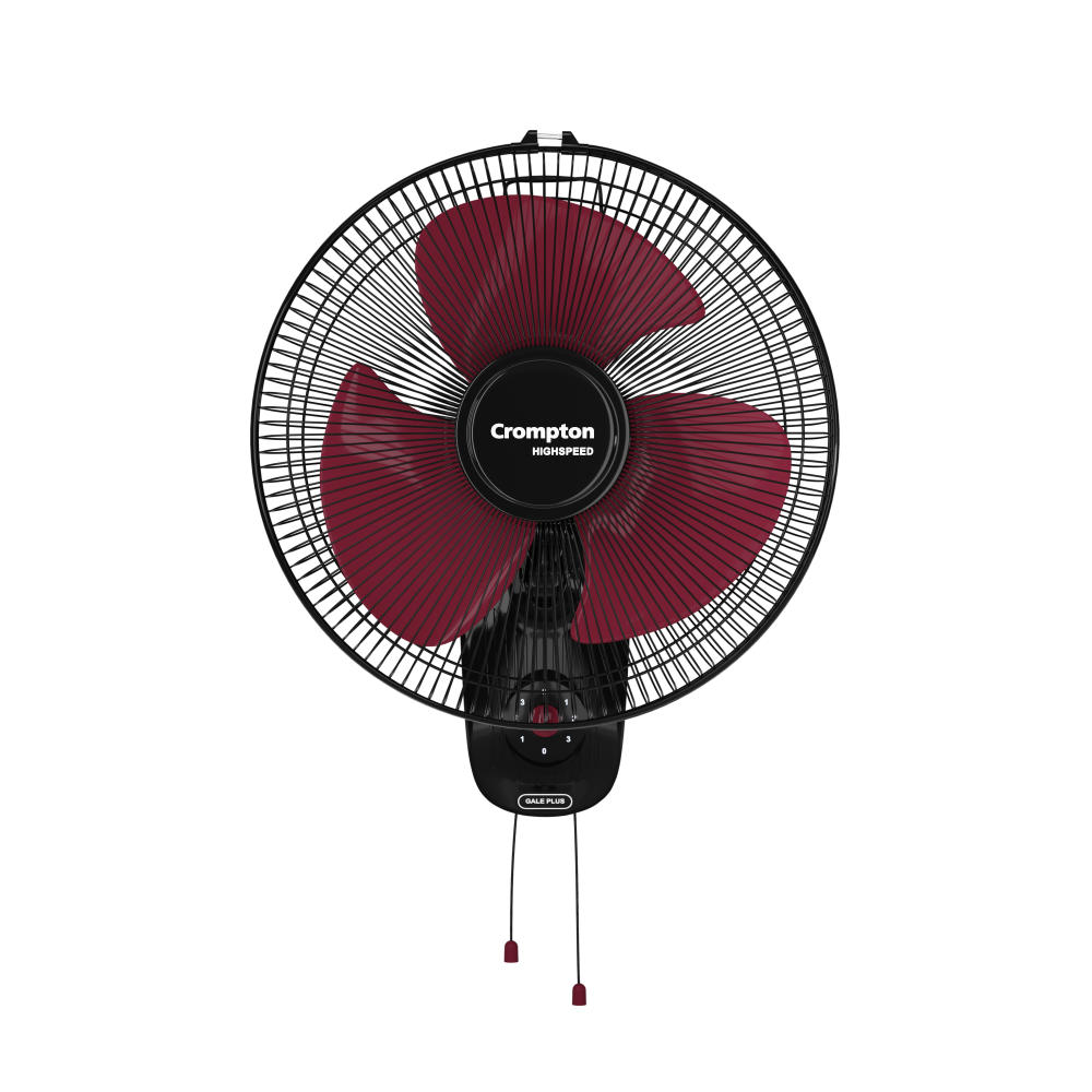 Crompton Hispeed Gale Plus Wall Mounted Fan (Black Red)