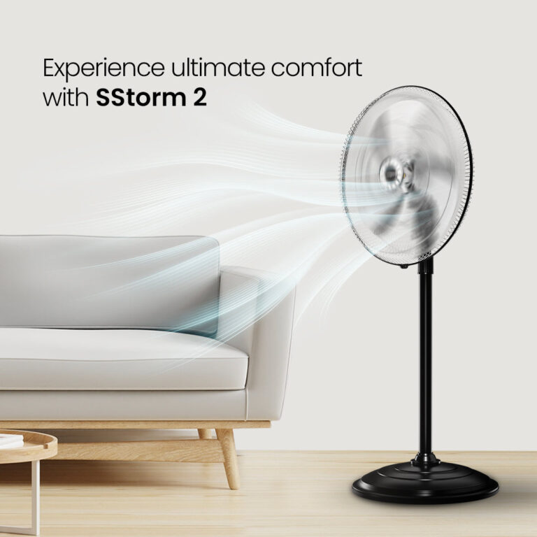 Crompton Storm PF INH Pedestal Fan - Black