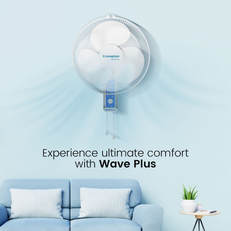 Crompton Hiflo Wave Plus Wall Mounted Fan (White)